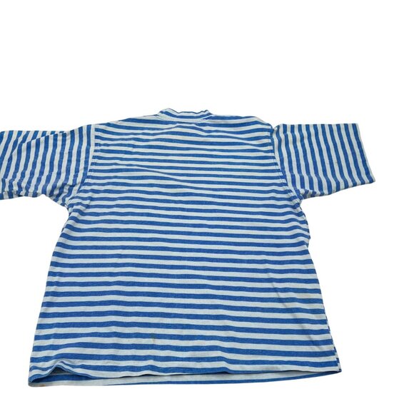 Gotcha Vintage Blue & White Striped Mens T-Shirt S 100% Cotton Pocket Logo - Picture 8 of 9